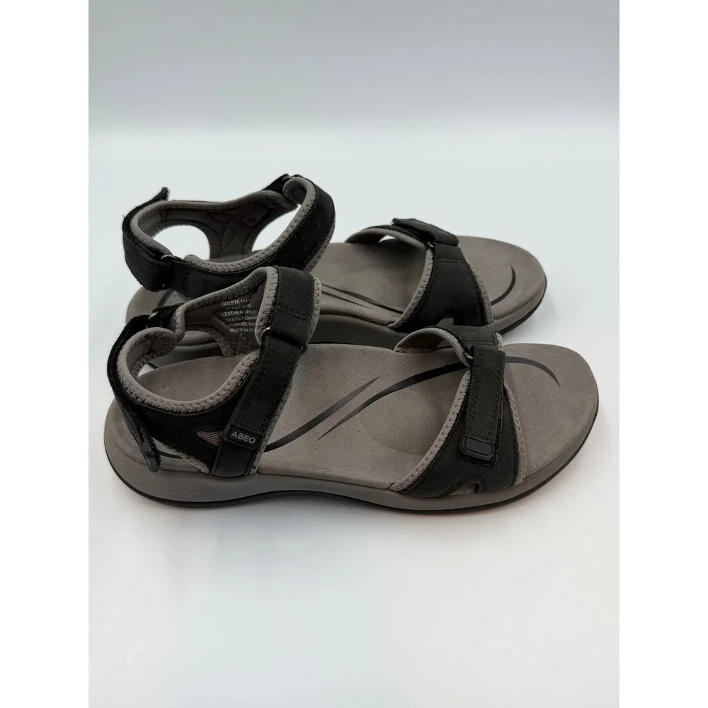 ABEO Goleta 1141 Women's Black Leather Athletic Walking Sandals Size 7